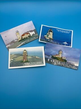 2003 Enamel Plated 14K Gold Massachusetts Lighthouse Pins Sandman Designs